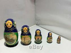 GIRL 5 Piece Russian Babushka Nesting Doll Stacking Toy Matryoshka Set