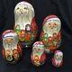 G. Debrekht Matryoshka Santa Claus Nesting Dolls Hand Painted In Russia New