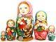 Genuine Ooak Russian Dolls 5 Girls & Toys Hand Painted Matt Children Matryoshka