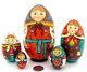 Genuine Russian Nesting Dolls 5 Hand Painted Egg Martryoshka Ryabova Babushka