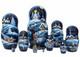 Golden Cockerel Christmas Eve Scenic Nesting Doll 10pc. /10