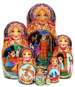 Golden Cockerel Exclusive 7-Pc Russian Pushkin Story Toy Nesting Stacking Doll
