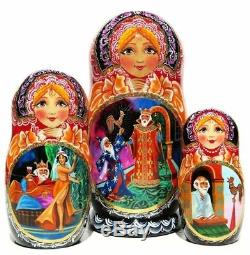 Golden Cockerel Exclusive 7-Pc Russian Pushkin Story Toy Nesting Stacking Doll