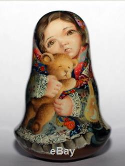 Good night doll roly poly Russian lullaby ART matryoshka no nesting blanket bear