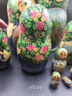 Gorgeous 10 Piece Nesting Dolls, Russian Landmarks all Hand Painted