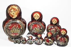 Gorgeous Author's Russian Traditional Matryoshka Nesting Dolls Churches 10pcs