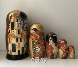 Gustav Klimt inspired Matryoshka, Babushka, Russian Nesting dolls