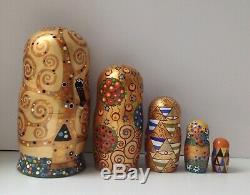 Gustav Klimt inspired Matryoshka, Babushka, Russian Nesting dolls