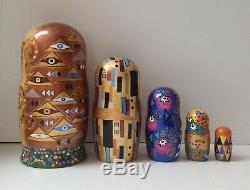 Gustav Klimt inspired Matryoshka, Babushka, Russian Nesting dolls