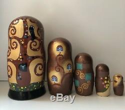 Gustav Klimt inspired Matryoshka, Babushka, Russian Nesting dolls