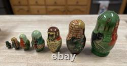 Hand Painted Little Red Riding Hood Russian Nesting Doll Fairy Tale
