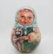 Hand-painted Nesting Doll Roly Poly Matryoshka Collectible (signed)