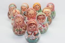 Hand-Painted Nesting Doll Roly Poly Matryoshka collectible (signed)