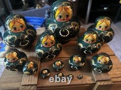 Hand Painted Nesting Russian Dolls Set Matryoshka Decor 14 Piece Set