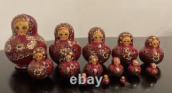 Hand Painted Nesting Russian Dolls Set Matryoshka Decor (14) Wow
