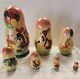 Hand Painted Original Winnie The Pooh Russian Stacking Doll 7 Pieces