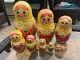 Hand Painted Russian Nesting Dolls 11 Pcs. (great Condition!)