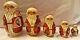 Hand Painted Set Of 5 St. Nick Santa Nesting Dolls 5.5 Matryoshka Russian