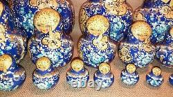 Handmade 30 Russian Matryoshka Stacking Nesting Dolls 10 1/2 Russia Signed