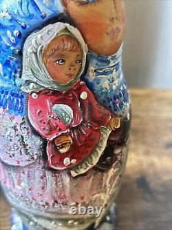 Handmade Rare Mockba Russian Nesting Doll Signed Nina 5 Pce