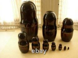 Handpainted, High End Set of 10pc Nesting Dolls- Russias Famous Poets- Authors