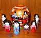 Hina Matsuri Japan's Girls' Day Korobeiniki 8 Nesting Dolls Signed Nikitina Art