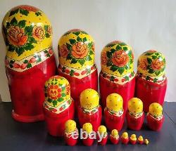 Huge Russian Nesting Dolls Matryoshka Set 17 Dolls 14 Inches Tall Hand Painted