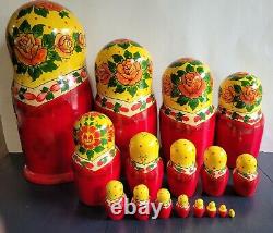 Huge Russian Nesting Dolls Matryoshka Set 17 Dolls 14 Inches Tall Hand Painted