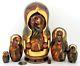 Icon Nesting Dolls Russian Orthodox Our Lady Virgin Of Don Baby Jesus 7 Signed