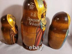 Iconographic Russian Religious Matryoshka 10 Nesting Dolls Signed A Ishchenko