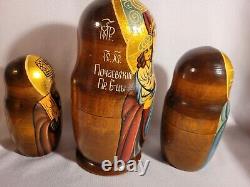 Iconographic Russian Religious Matryoshka 10 Nesting Dolls Signed A Ishchenko