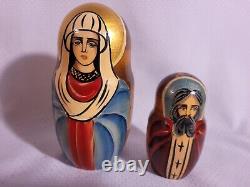 Iconographic Russian Religious Matryoshka 10 Nesting Dolls Signed A Ishchenko