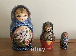 Incredible Vintage Ceprueb Nocag 8 Piece Matryoshka Russian Nesting Dolls Signed