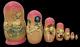 Kewpie Nesting Dolls Unique Hand Panted 7pc Russian Artist Signed Rare