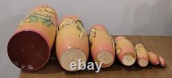 Kewpie Nesting Dolls Unique Hand Panted 7pc Russian Artist Signed Rare