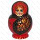 Khokhloma Traditional Russian Doll Handpainted 15pc Art Matryoshka Babushka Doll