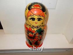 Large 9 1/2 Nesting Dolls 9 Dolls in All