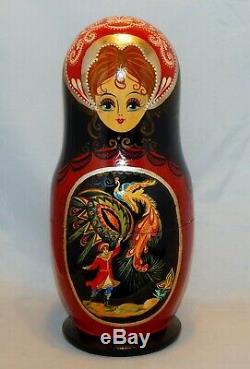 Large Russian Matryoshka Hand Painted Nesting Dolls Set of 12 Russian Fairy Tale