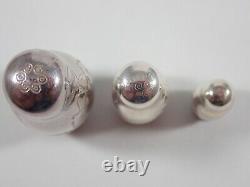 Links Of London 925 Sterling Silver 3-piece Oushka Russian Nesting Doll 1.5