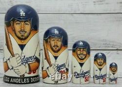 Los Angeles Dodgers Baseball MLB 7.08 Hand Painted Russian Sport Nesting Doll