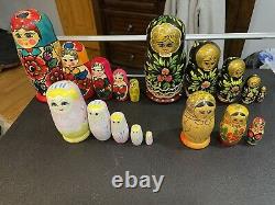 Lot of 12 Sets Of Russian Nesting Dolls