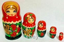 Lot of Russian Nesting Dolls Red Navy Blue