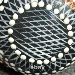 MATRYOSHKA Nesting Dolls Wood Black w Red & Gold Flowers 12 Pieces