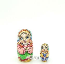 MATRYOSHKA Russian Nesting Dolls SMAL CHMELEVA 5 exclusive ART CUTE KITTEN
