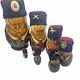 Matryoshka Russian President Nesting Dolls Ussr Leaders 7 With Hats+pins Signed