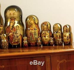 Museum Quality Russian Icons Style 30 Nest. Doll Holy Faces And Icons 19