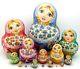 Music Matryoshka Russian Nesting Dolls Hand Painted Big Blue Lilac Babushka 15