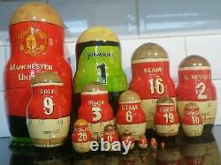 Manchester United 98/99 Winning Team Treble Russian Nesting Dolls EXTREMELY RARE
