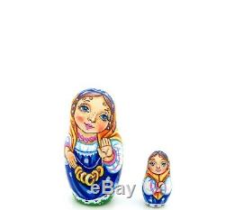 Martryoshka Vinogradova Tea drinking tradition Russian nesting dolls 5 HAND MADE