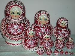 Matrioska Russa Da 15 Pezzi /bambola DI Legno Russian Nesting Dolls